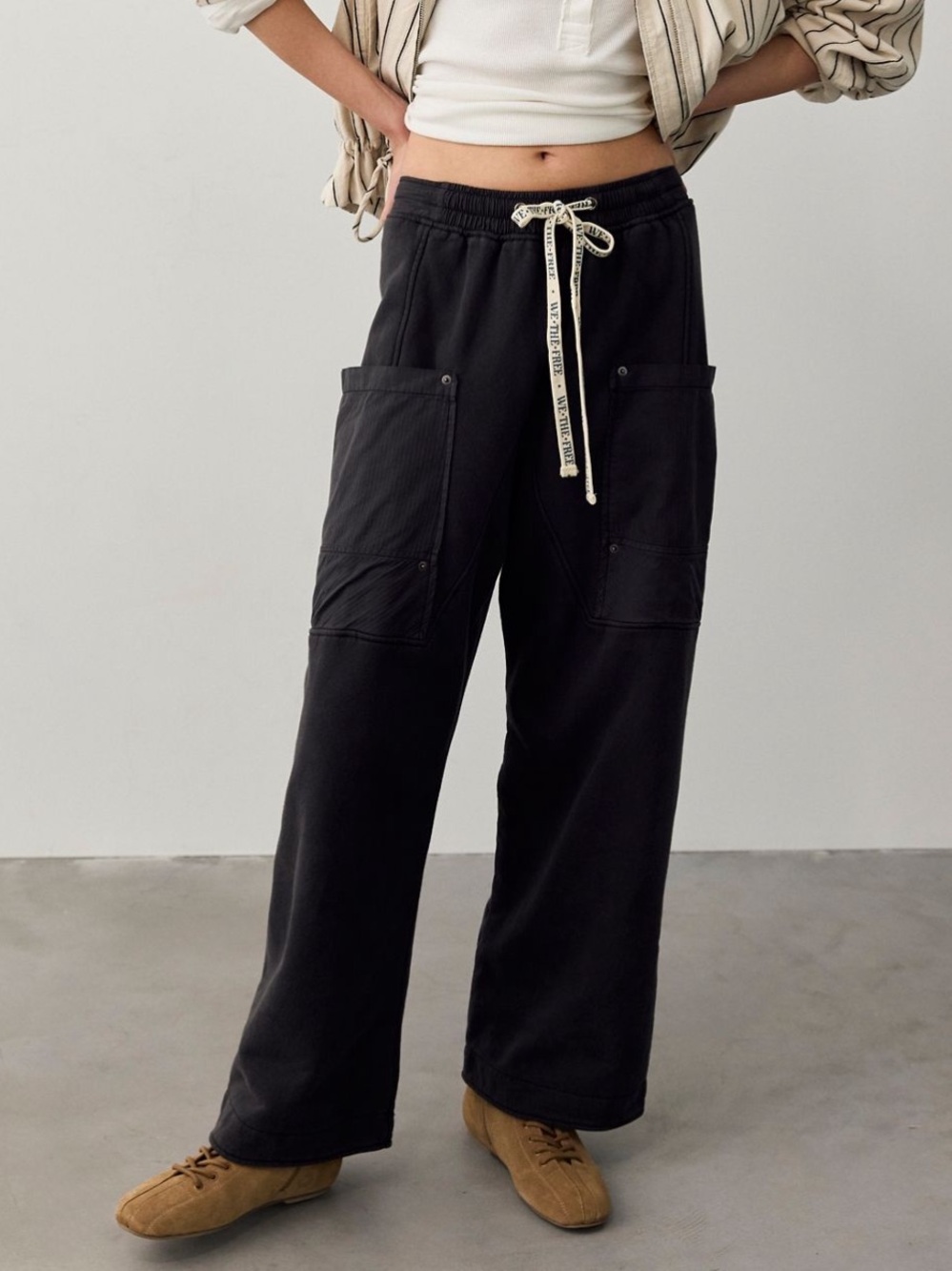 We The Free Jet Set Drawstring Trousers Salsa Color Sz L NWT - Picture 6 of 6